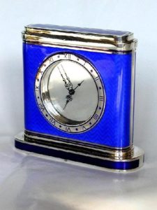 salimbeni blue enamelled art deco clock